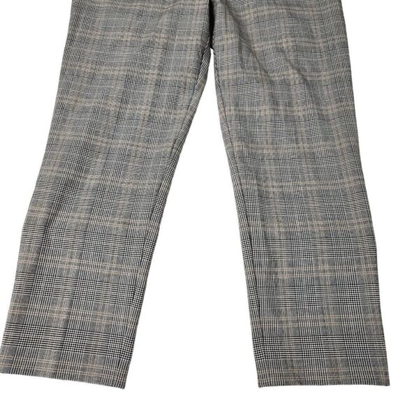 Babaton Womens Atelier Plaid Conan Crop Pants 6 Gray Academia Pull On High-Rise - Picture 5 of 11